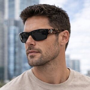 New Polarized Frames Cat3 Acetate Black/Tortoise 62 17 130 Wrap Sunglasses